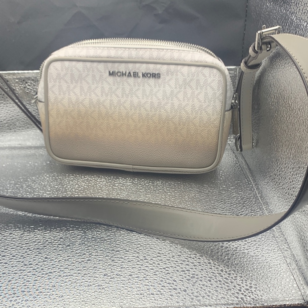 Michael Kors Metallic Silver Crossbody